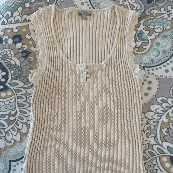 Ryegrass Tops - SOLD | NWOT! Ryegrass - Dressy Cream Knit Tank - XL